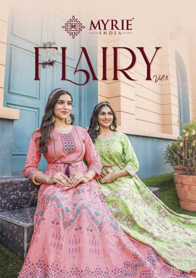 Flairy Vol 3 By Mayrie Designer Flared Anarkali Kurti Collection